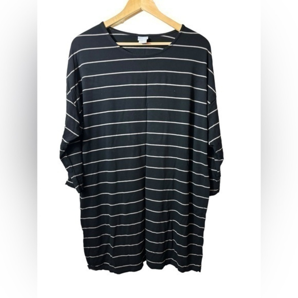 Chico's Black and White Striped Tunic